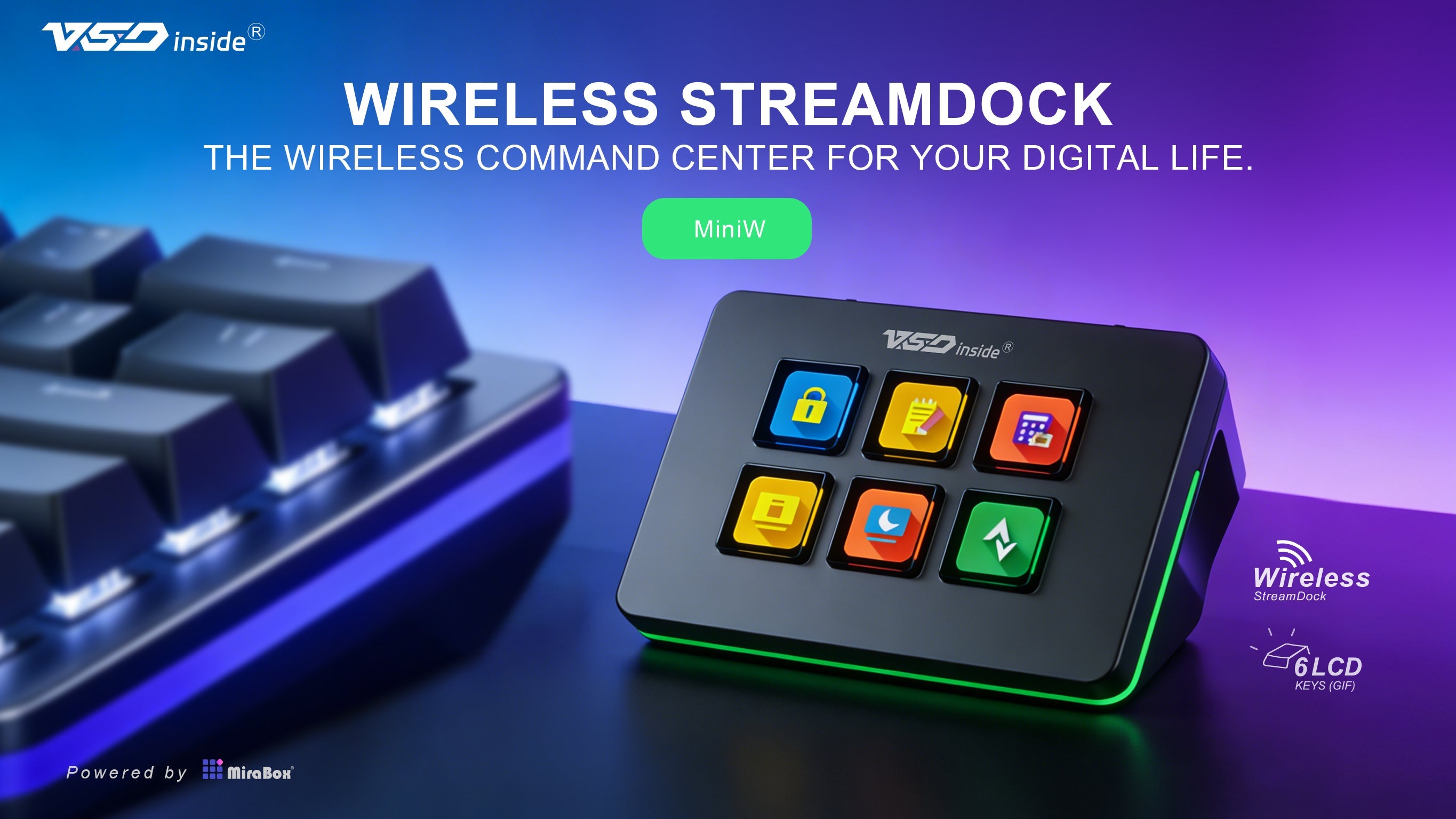 MiniW — The World's First Wireless LCD Keys Control Deck