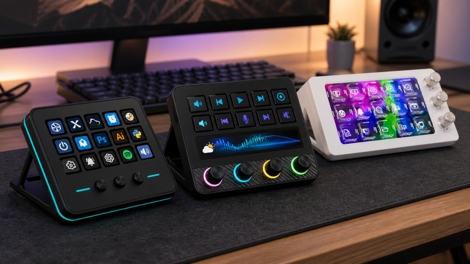 M18 N4 Pro and MagTran M3 arranged in a realistic creator desk comparison scene