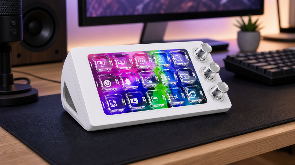 MagTran M3 transparent stream deck alternative with one continuous display surface