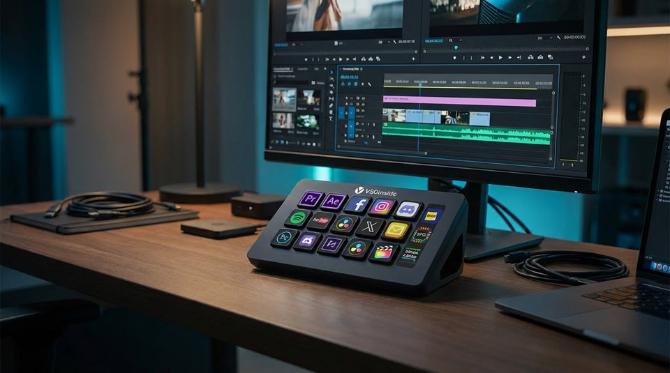 Stream Dock 293S used for streaming, music, and productivity workflows.