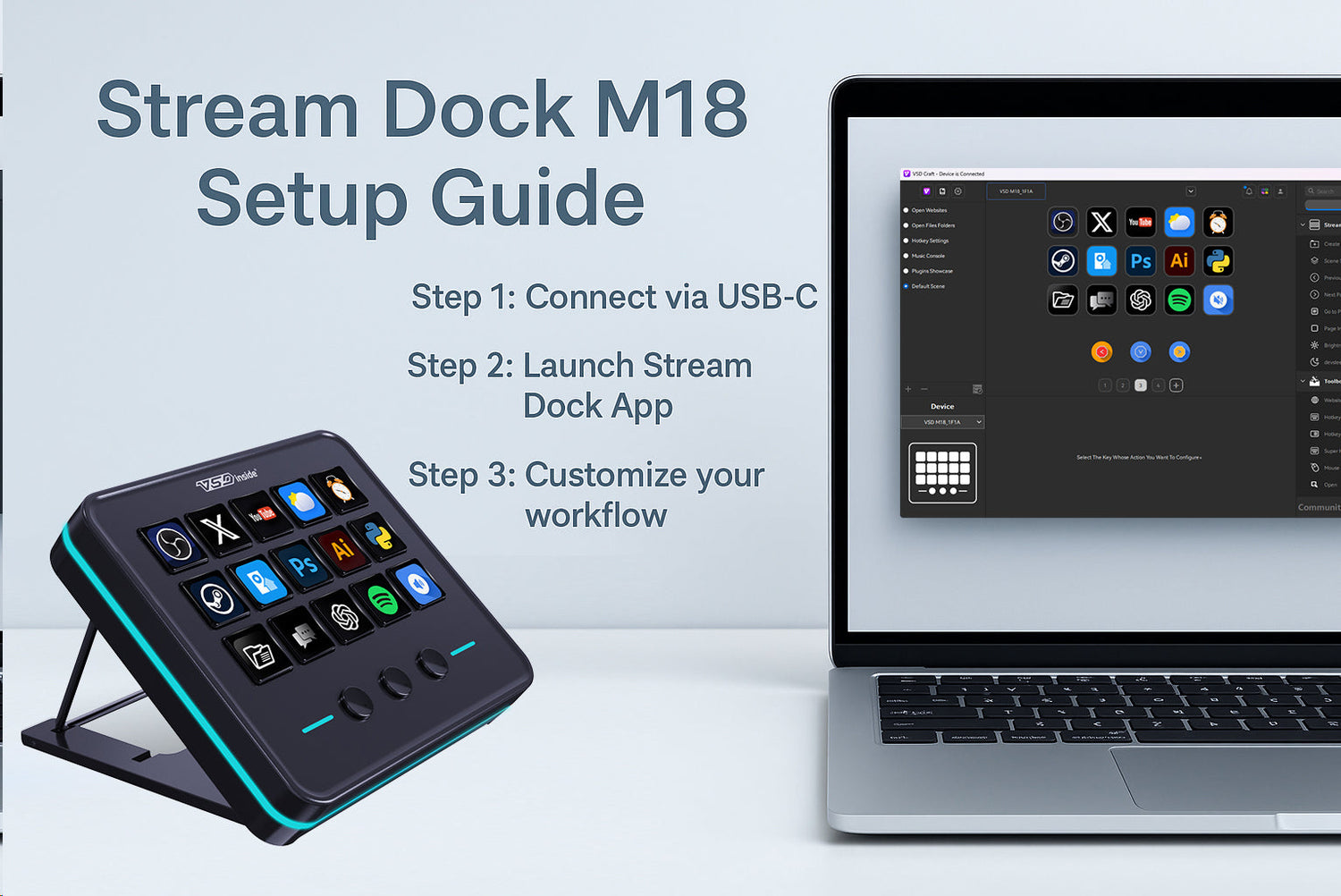 Stream Dock M18 Setup Guide