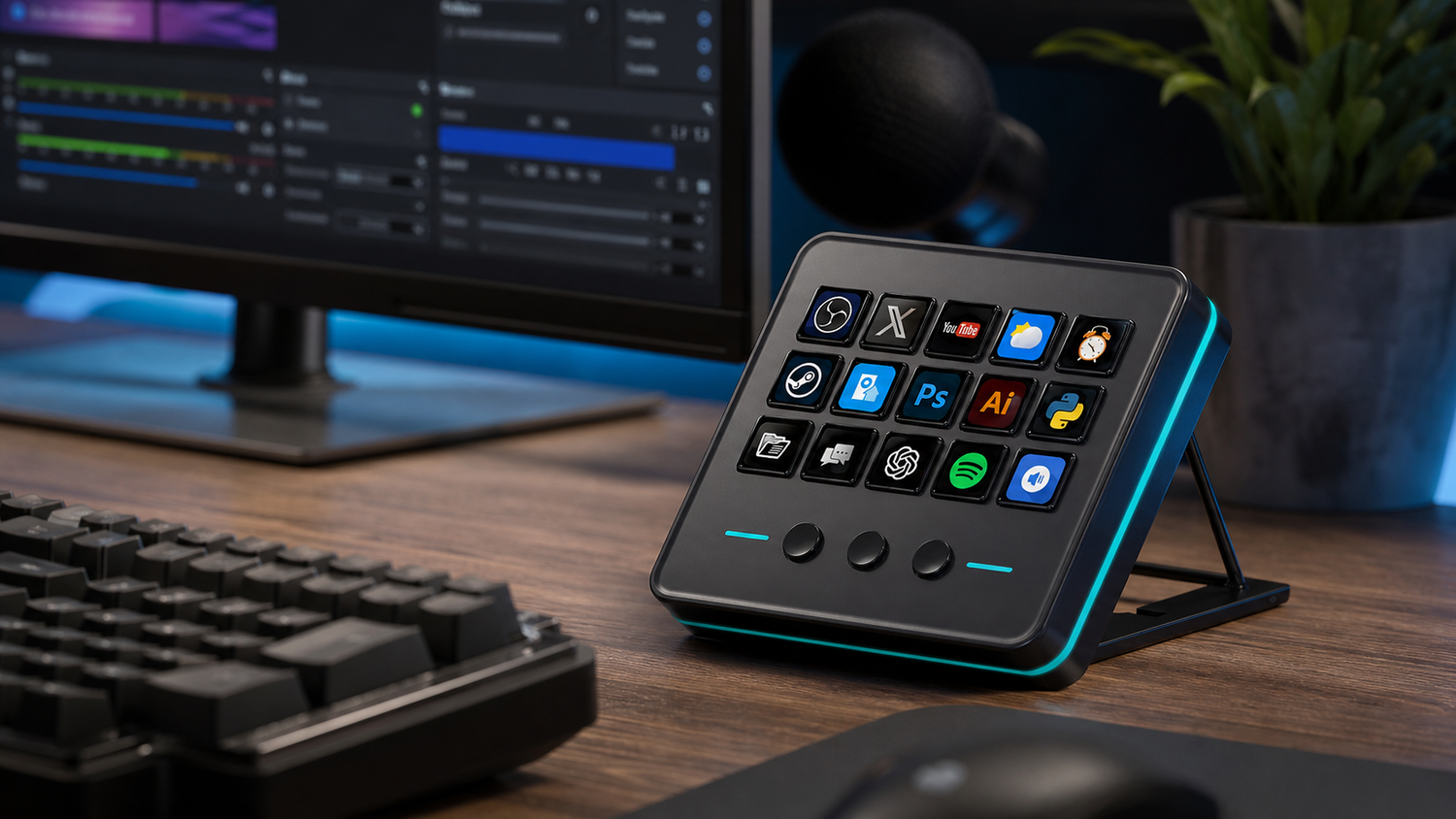 Stream Dock M18 with a first-week creator workflow layout.
