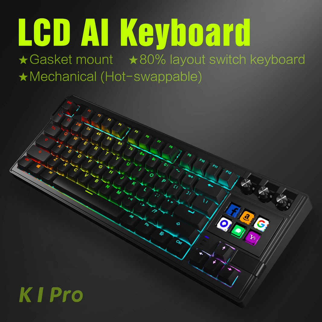 VSDinside K1 Pro 87-Key RGB Mechanical AI Keyboard – Programmable Stream Deck | Gaming & Productivity VSDINSIDE