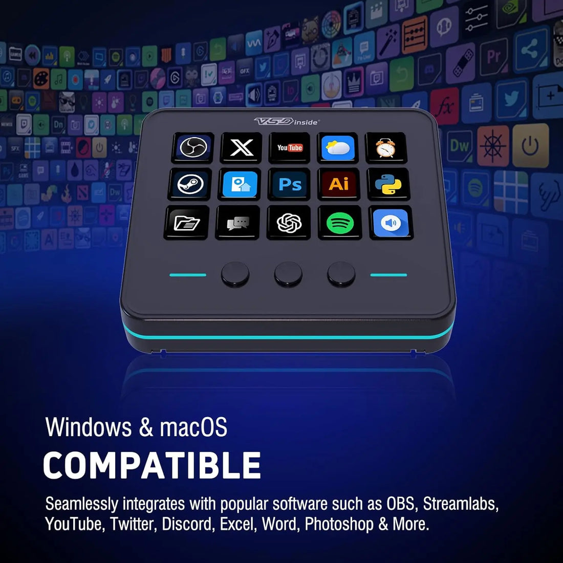 Inside Stream Machine VSDinside Stream Dock M18 – Programmable Macro Keypad, Stream Deck Alt ...
