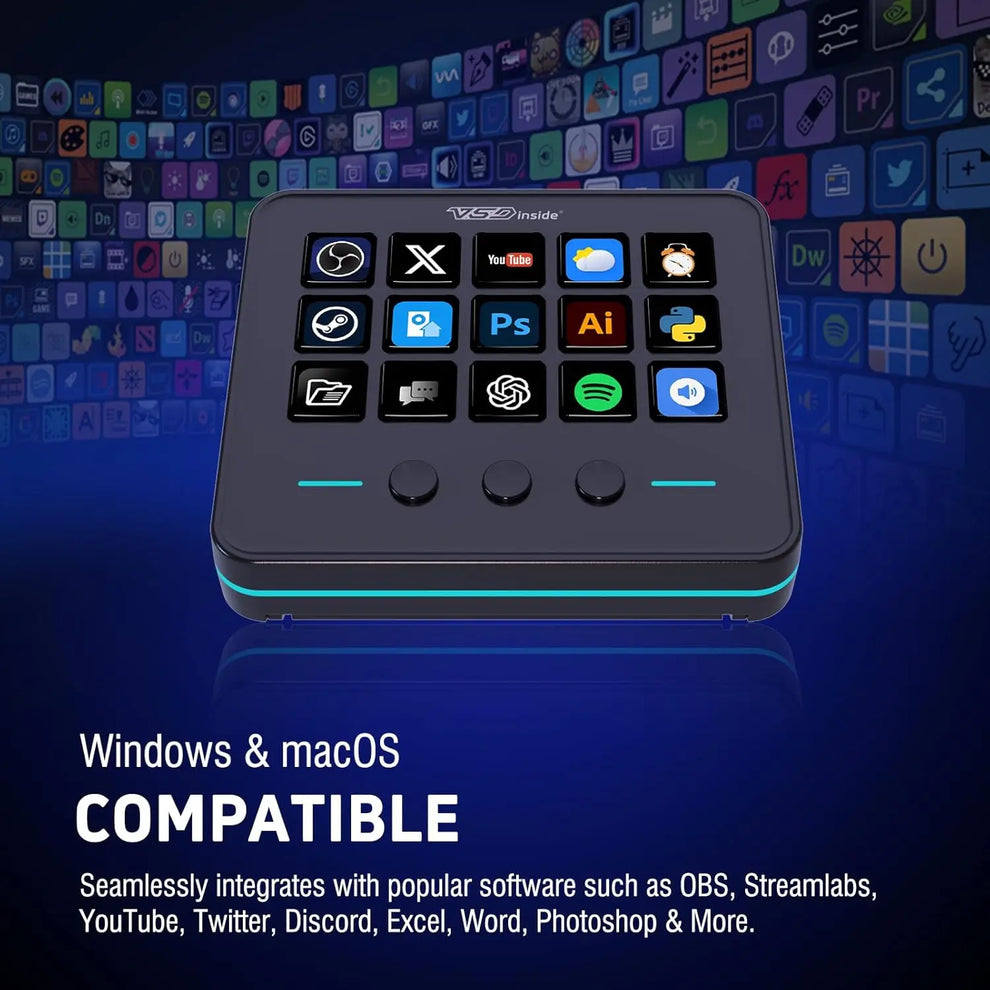 VSDinside Stream Dock M18 – Programmable Macro Keypad, Stream Deck Alt ...