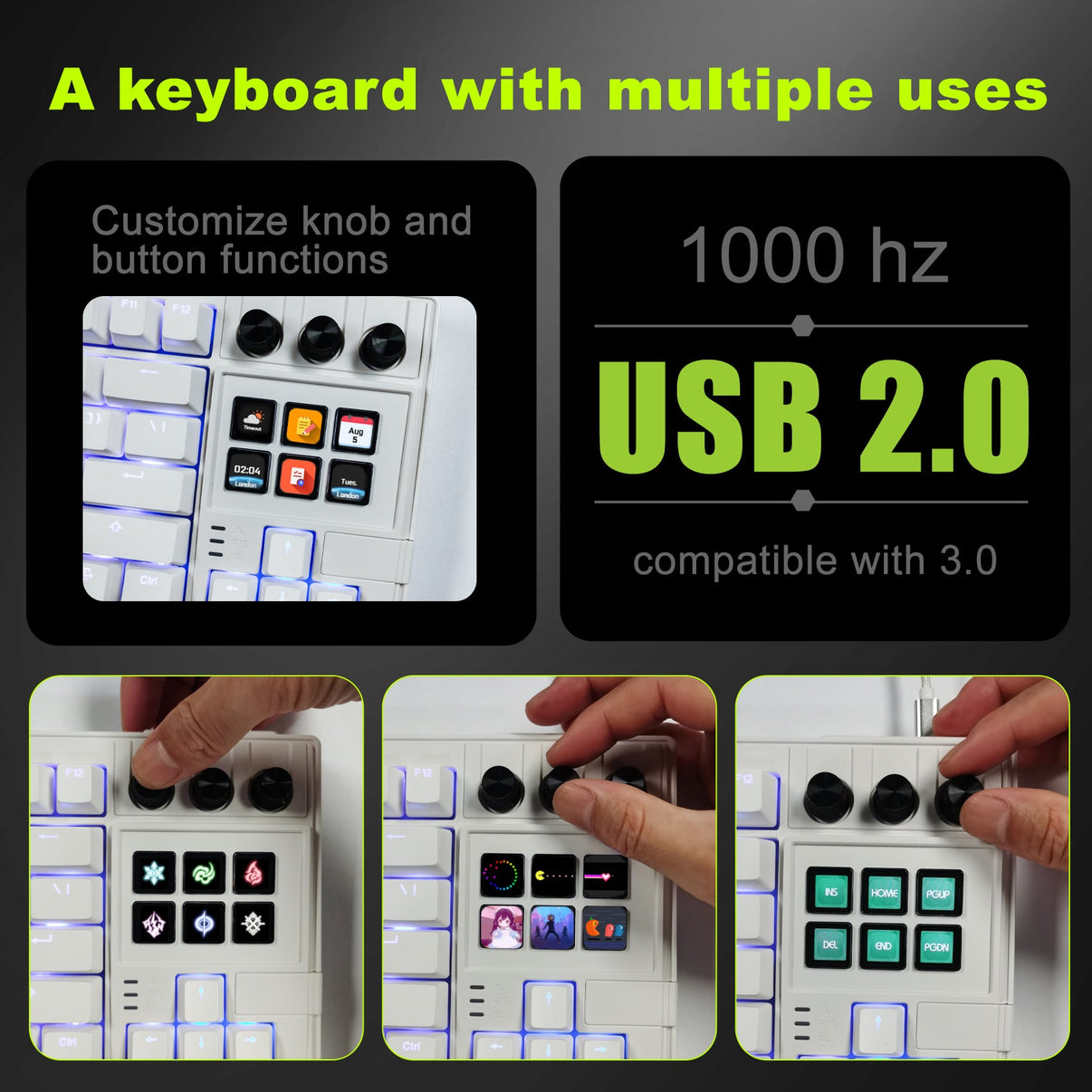 VSDinside K1 Pro 87-Key RGB Mechanical AI Keyboard – Programmable Stream Deck | Gaming & Productivity VSDINSIDE