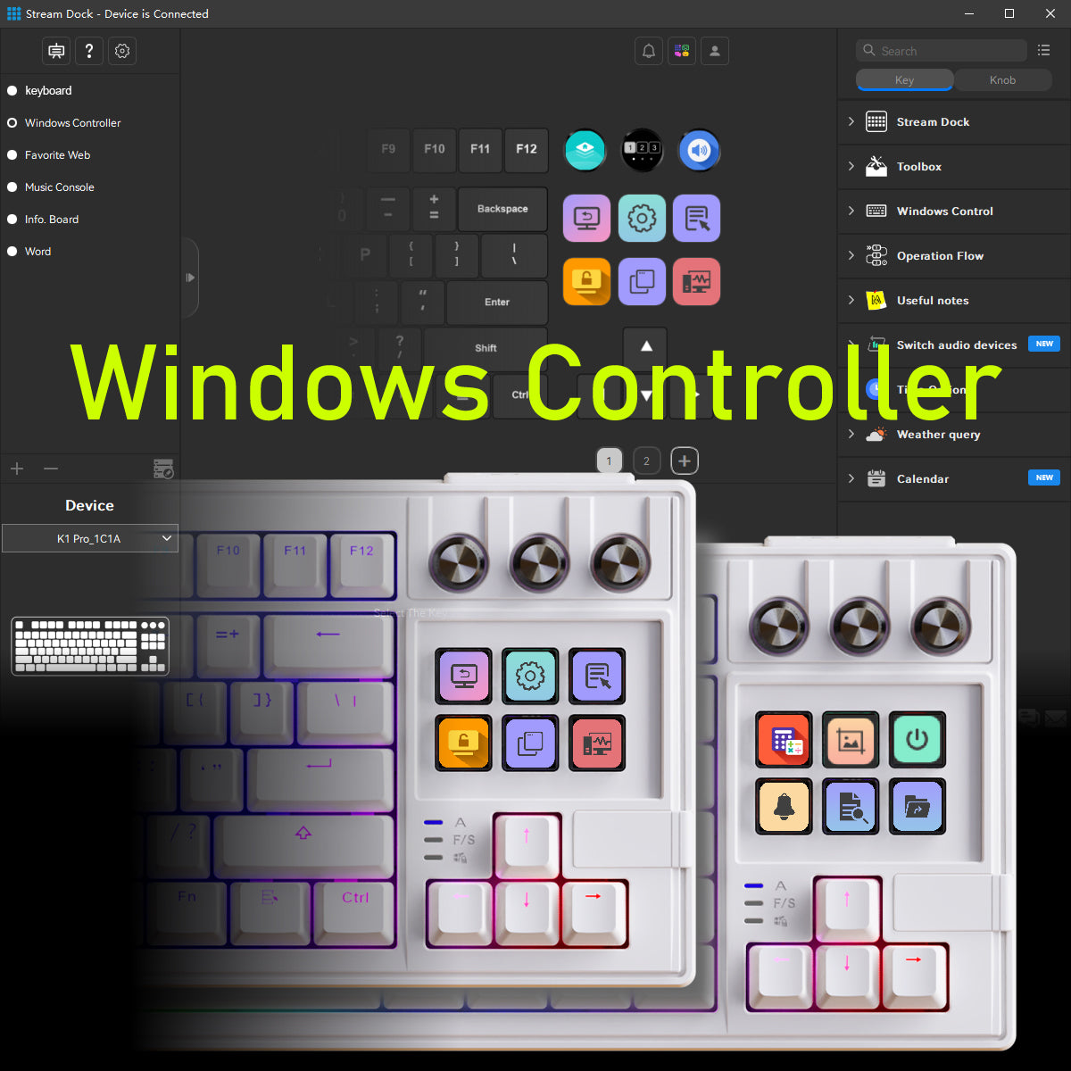 VSDinside K1 Pro 87-Key RGB Mechanical AI Keyboard – Programmable Stream Deck | Gaming & Productivity VSDINSIDE