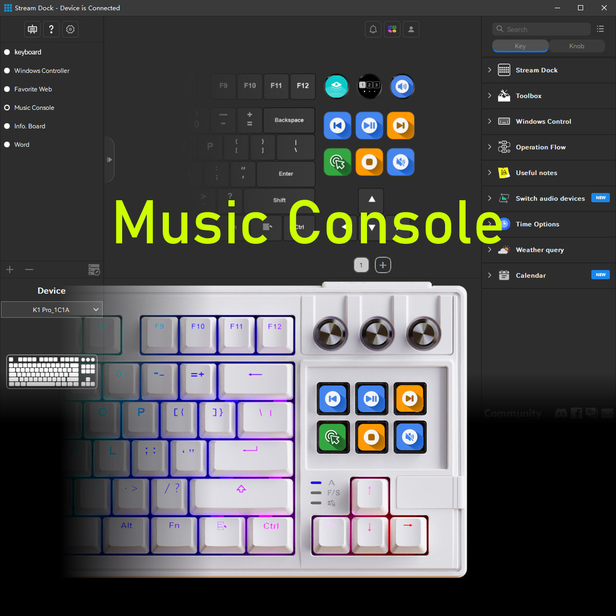 VSDinside K1 Pro 87-Key RGB Mechanical AI Keyboard – Programmable Stream Deck | Gaming & Productivity VSDINSIDE