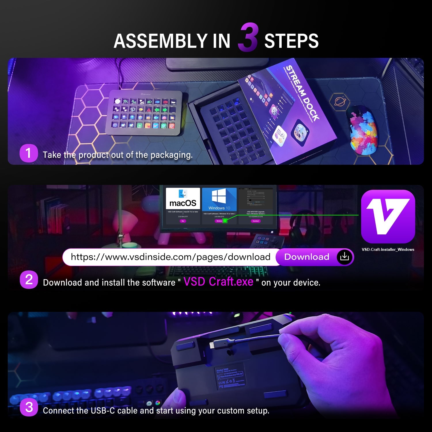 VSDinside Stream Dock XL 32-Key Custom LCD Macro Pad | Multi-Scene